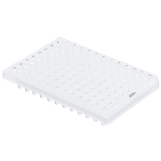 NEST Scientific 0.2ml 96 Well PCR Plate, No Skirt, Clear, H1 notch, 25/pk, 100/cs